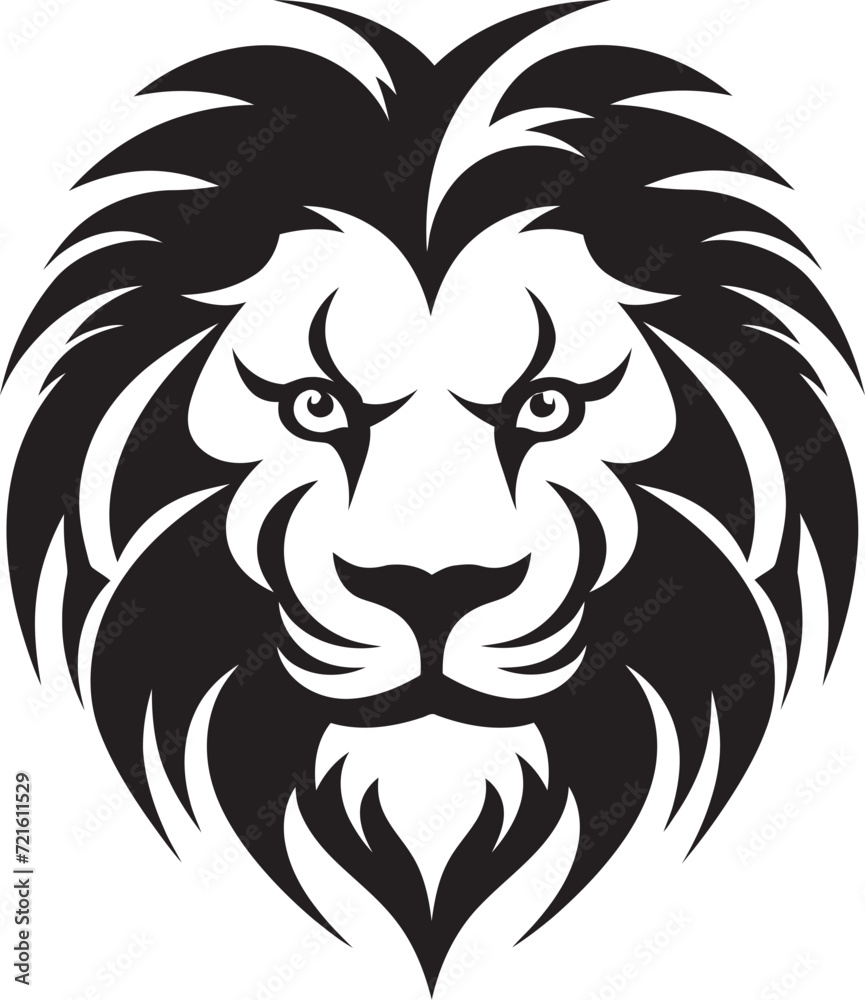 Graceful Lion Head Vector SketchRoaring Lion Vector Black Graphic