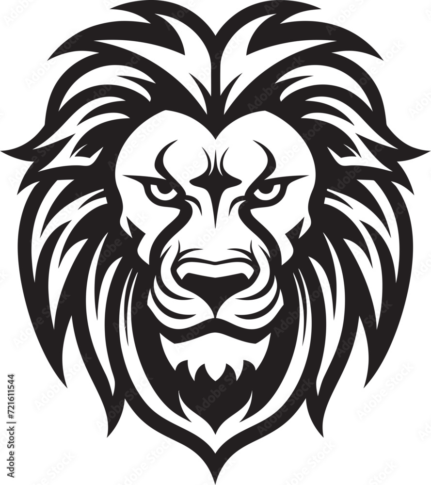Bold Lion Profile Vector IllustrationContemporary Lion Vector Black Art