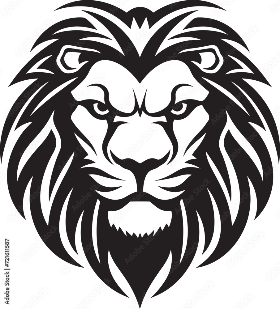 Contemporary Lion Black SilhouetteVector Lion Profile Black Graphic