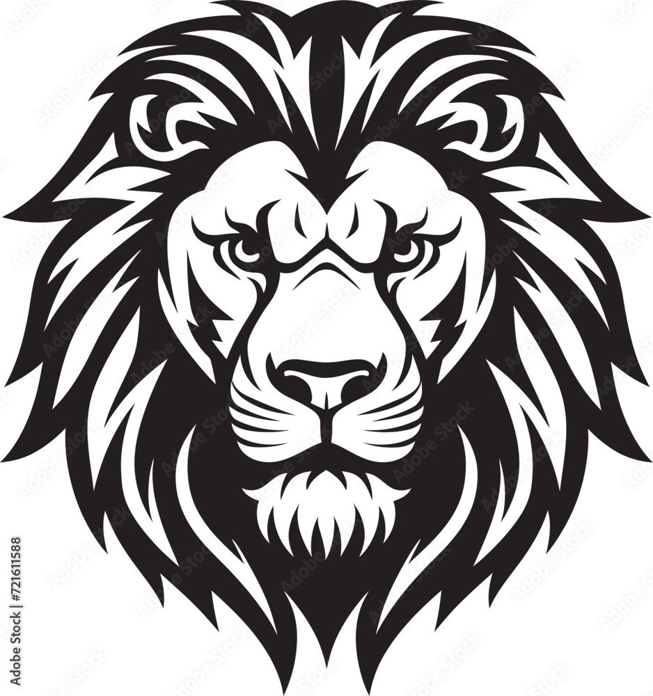 Bold Lion King Vector IllustrationContemporary Lion Black Silhouette
