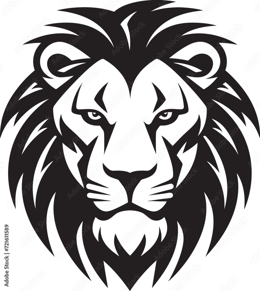 Vector Lion Profile Black GraphicTribal Lion Vector Illustration Art