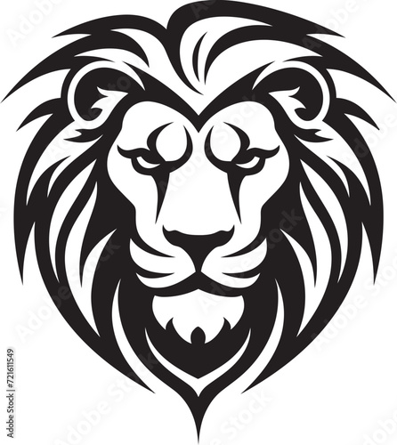 Majestic Lion Vector Graphic IllustrationGraceful Lion Face Black Vector