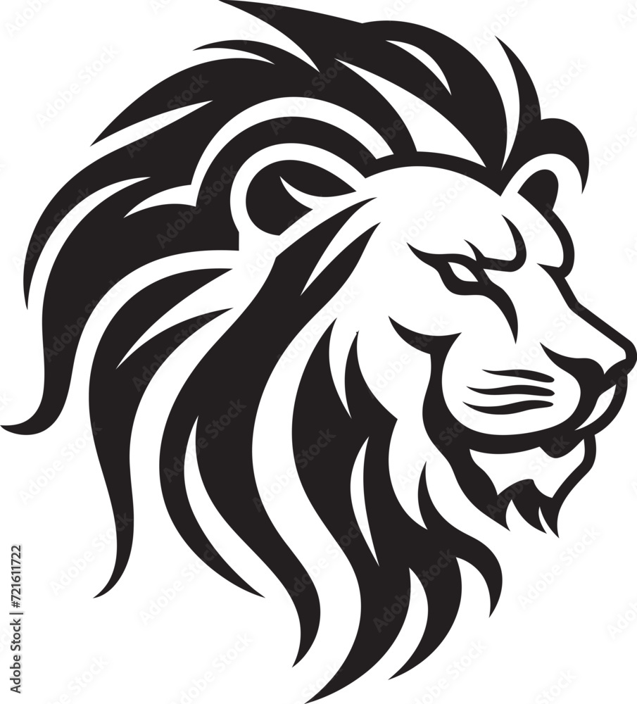 Vector Lion Profile Black ArtworkTribal Lion Vector Silhouette Art