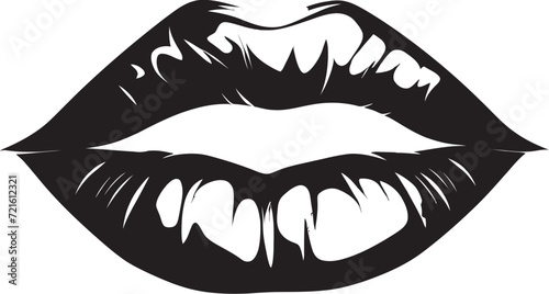 Graphite Grace Lips IllustrationDarkened Elegance Vector Lips in Black