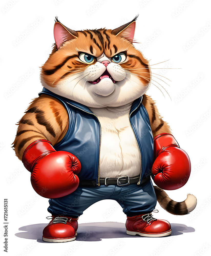 Illustration of a boxer cat Illustration of a boxer cat