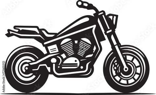 Slick Chopper SilhouetteDarkened Motorbike Icon