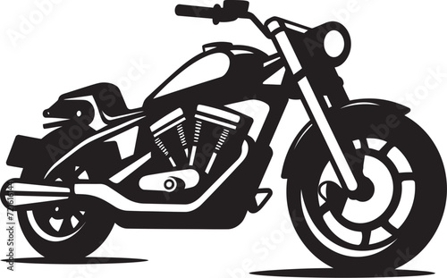 Stealthy Biker PoseOutlined Racing Motorcycle