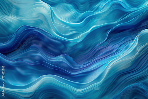 Abstract Blue Liquid Waves Design 