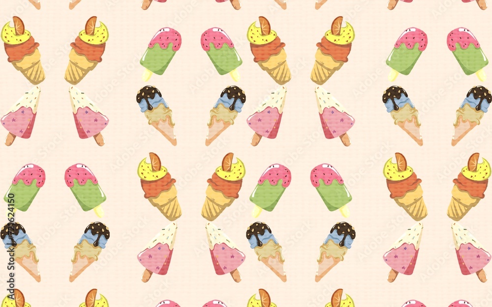 pattern with ice cream 