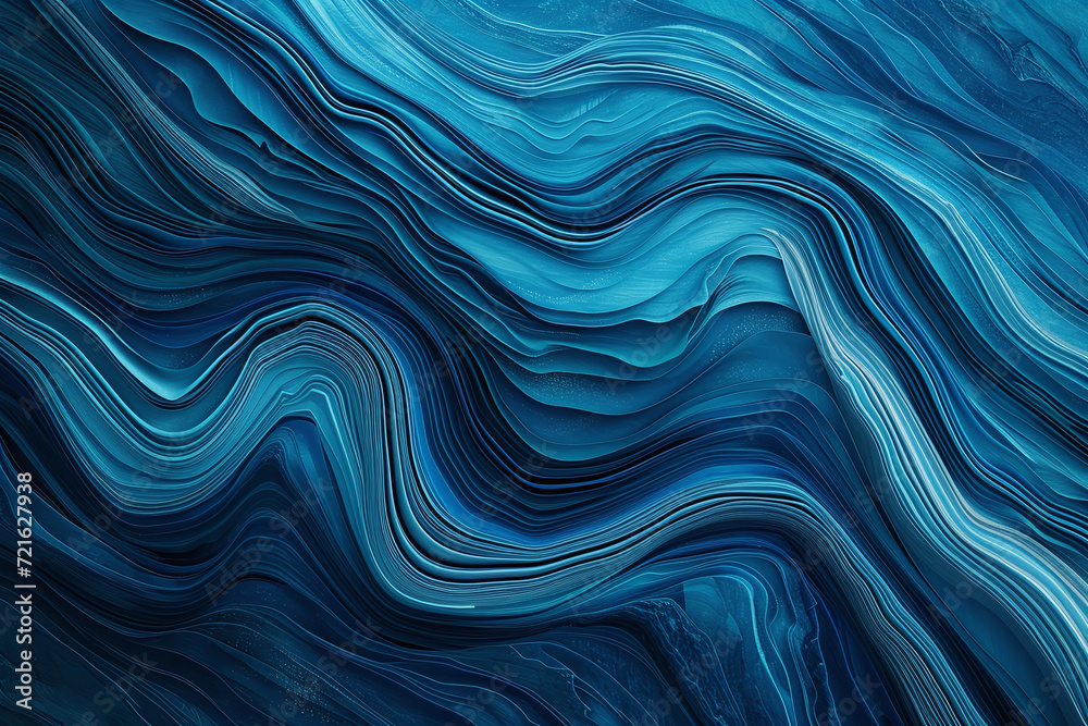 Oceanic Blue Waves Marbled Texture Design