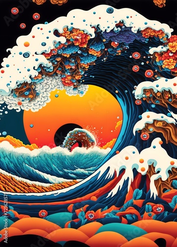 Twilight Tide: A Symphony in Sunset Sea Waves