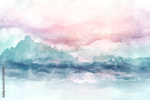 serene and calming design with pastel watercolor washes © mila103