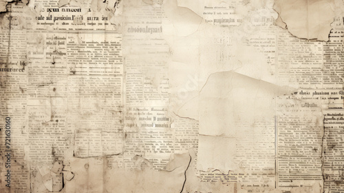 Old newspaper background. Aged paper grunge vintage texture. Overlay template