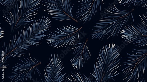 seamless background with coniferous branches pattern, coniferous, fir, 