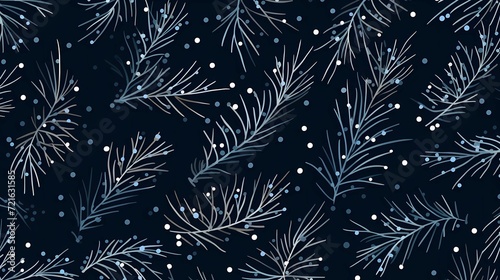seamless background with coniferous branches pattern, coniferous, fir,