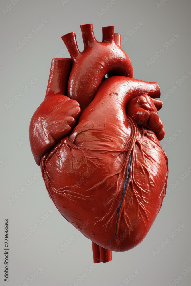 Realistic 3D Heart Model with Valves and Arteries, Generative AI