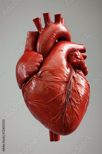 Obraz na płótnie Realistic 3D Heart Model with Valves and Arteries, Generative AI w salonie