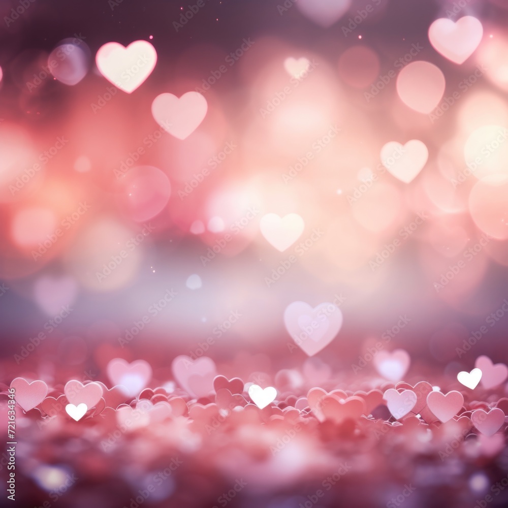  Heart Shaped background on valentine's day. valentine's day. on bokeh background. blurred background