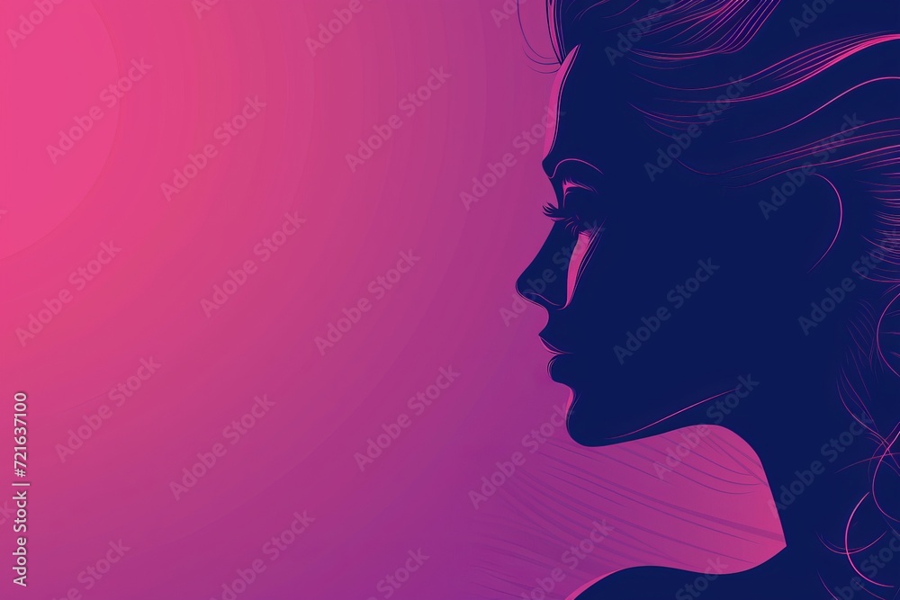 Silhouette of a Woman With Long Hair Against a Backlit Sky