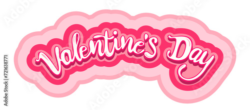 Vector emblem for Valentine's day. Logo for Valentine's day with hand drawing letters.