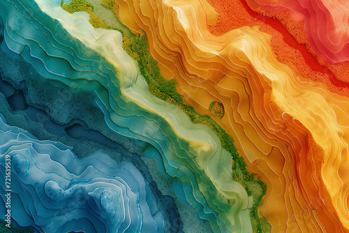 Agricultural terraces in aerial GIS data development. Map made in 3d scanning by Lidar 