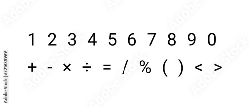 Set of numbers and mathematics symbols photo