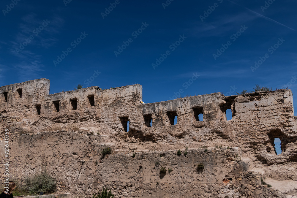 Xativa Castle or Castillo de Xativa - ancient fortification on the ancient roadway Via Augusta in Spain. Xativa, Spain, Europe.