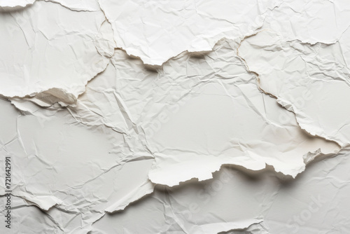 Crumpled and torn white paper texture