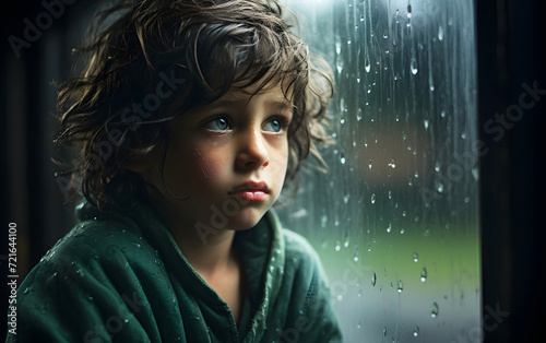 Portrait of a little boy near the window