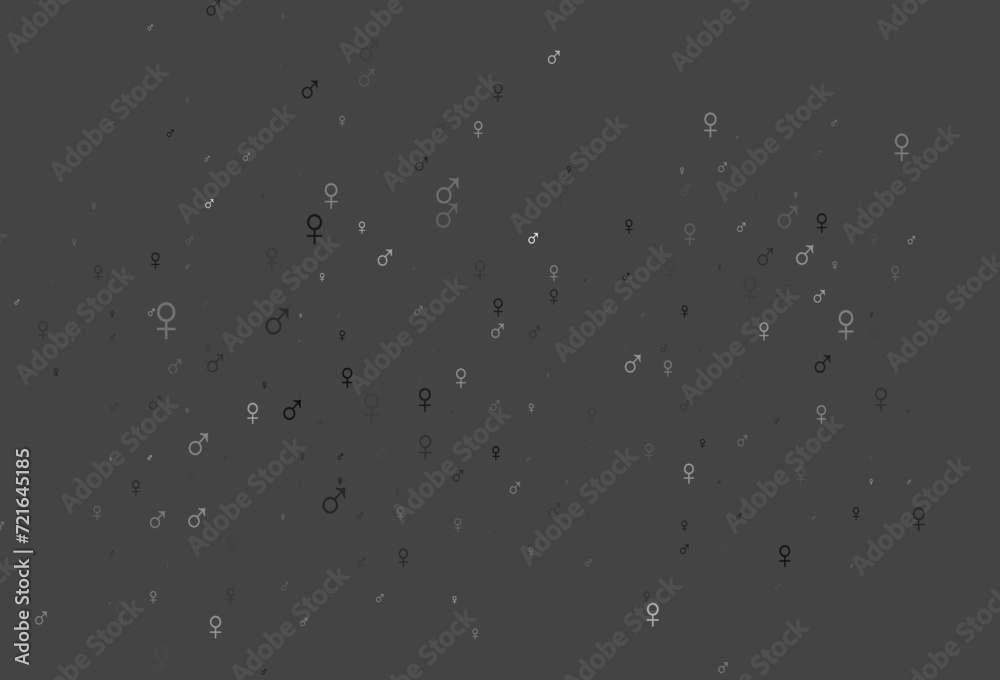 Light silver, gray vector background with gender symbols. Light silver, gray vector background with gender symbols.