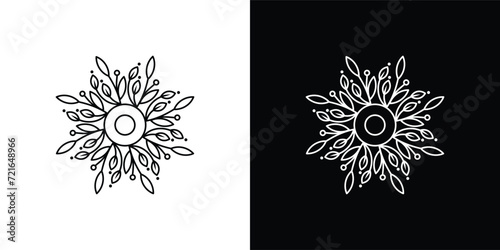 Luxury flower leaf design concept, Templet flower logo. dude logo on white and black background