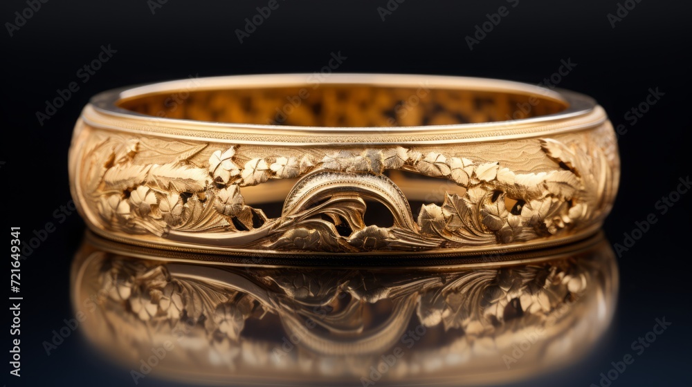 An image highlighting a cuff bracelet with intricately engraved patterns, adding a touch of artistry. An image highlighting a cuff bracelet with intricately engraved patterns, adding a touch of artistry.