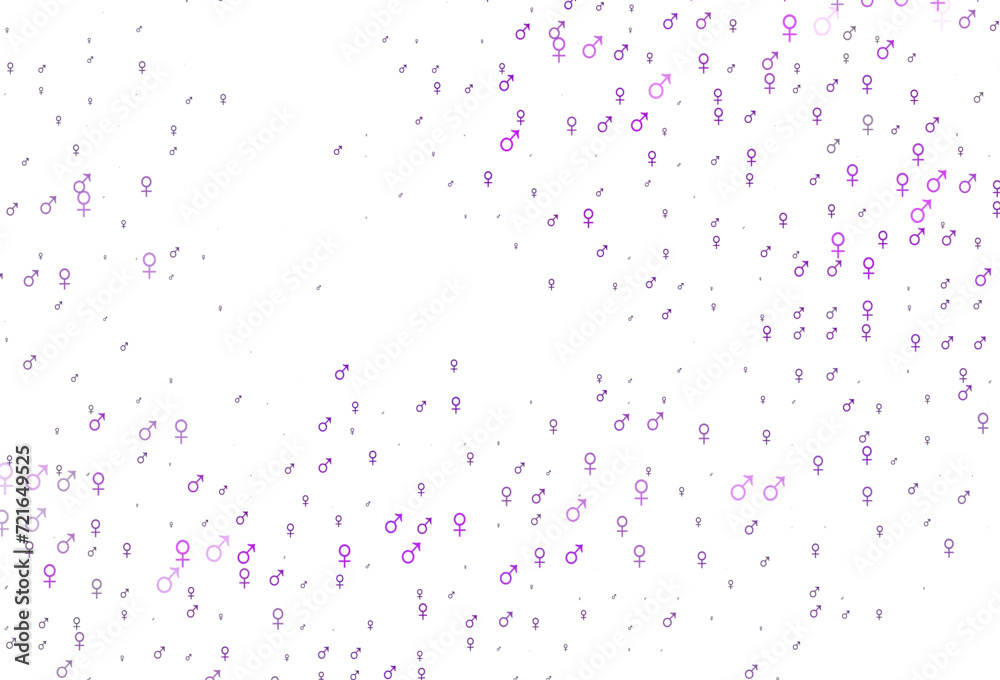 Light purple vector background with gender symbols. Light purple vector background with gender symbols.
