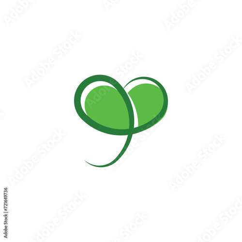 abstract bio leaf green heart plant vector logo