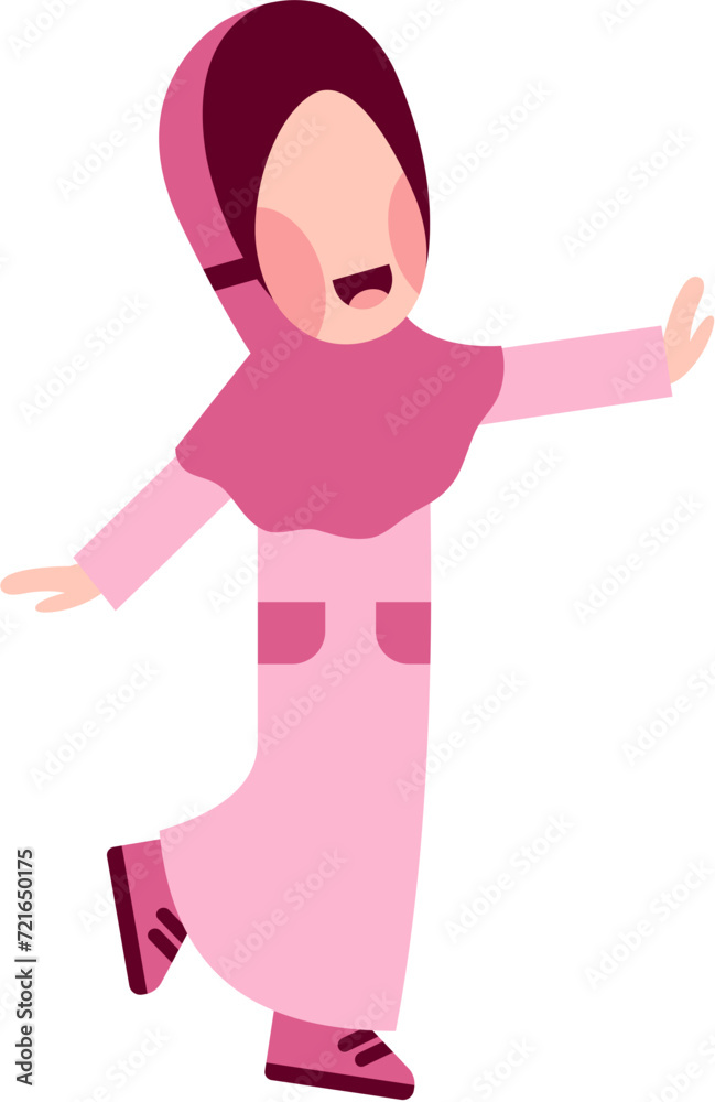 Character Of Happy Hijab Kid