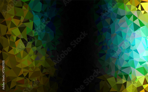 Dark Black vector low poly cover. A sample with polygonal shapes. The best triangular design for your business.