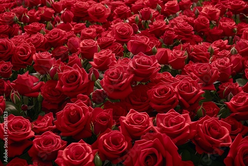 Radiant Crimson Rose Field: Wind-Swept Blossoms in Plane Symmetry - Ultra HD 16K Wallpaper
