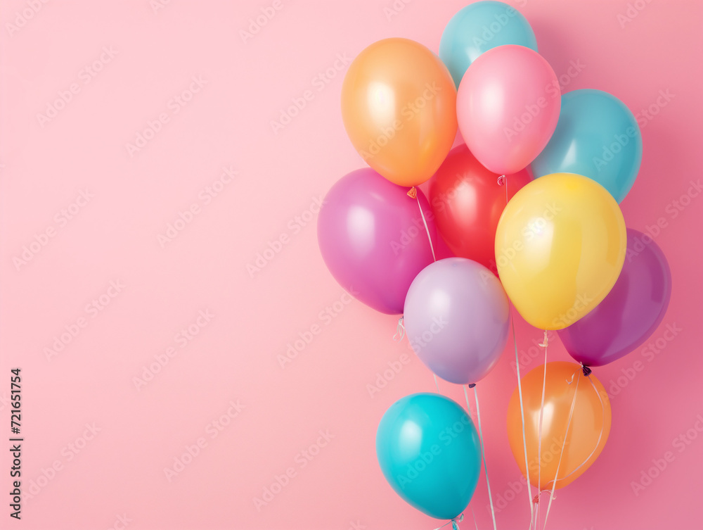 colorful balloons on solid background