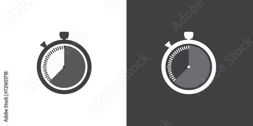 Flat icon of stopwatch, Timer vector symbol illustration.