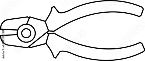 Wire Cutter Outline Vector Illustration