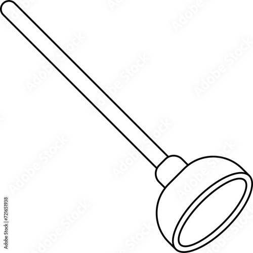 Plunger Outline Vector Illustration