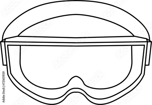 Safety Goggles Outline Vector Illustration