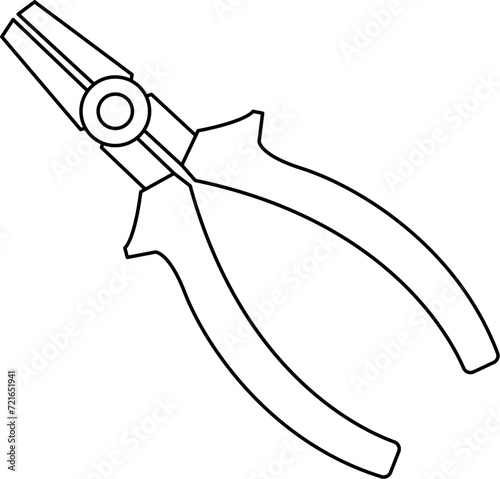 Pliers Outline Vector Illustration