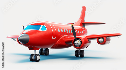 3d cartoon plane red color design element