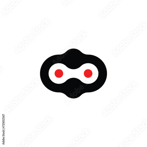 red eyes robot face droid logo icon vector design