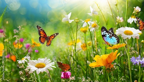 butterflies and flowers