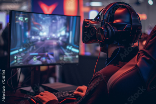 Murais de parede Immersive gaming with VR headset