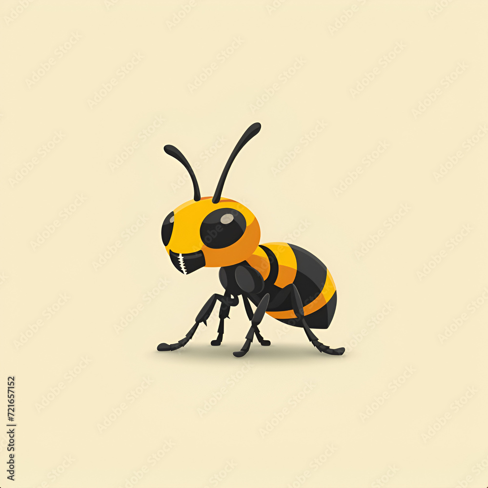 A logo illustration of an ant on a green background. Created with generative AI. A logo illustration of an ant on a green background. Created with generative AI.