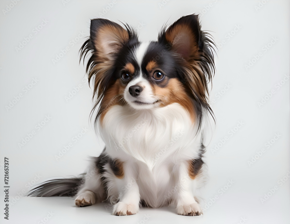 Portrait of the Papillon dog Portrait of the Papillon dog