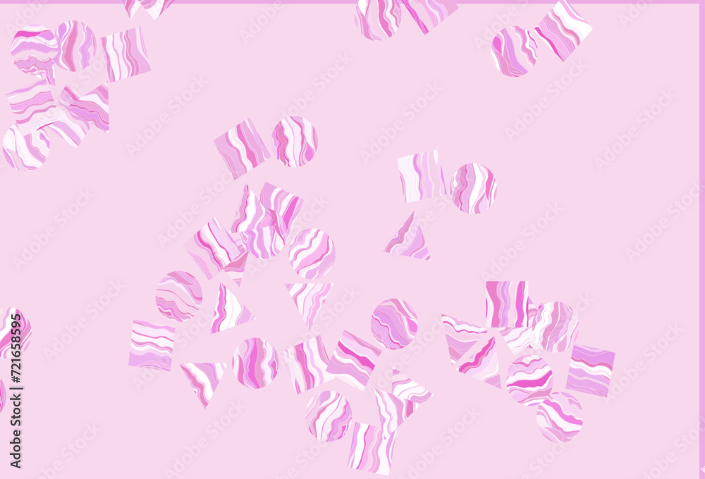 Light Pink vector pattern in polygonal style with circles.